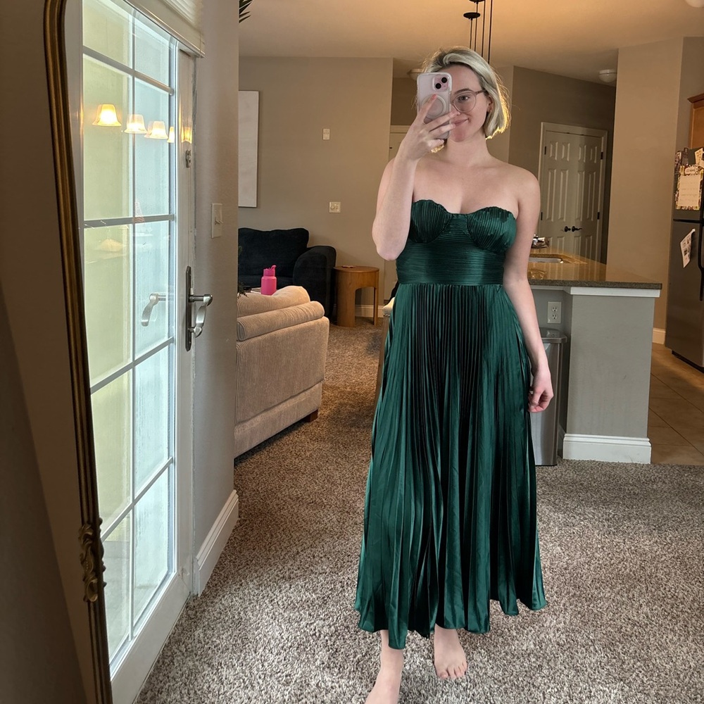 Vici Leanna Strapless Bustier Satin Dress